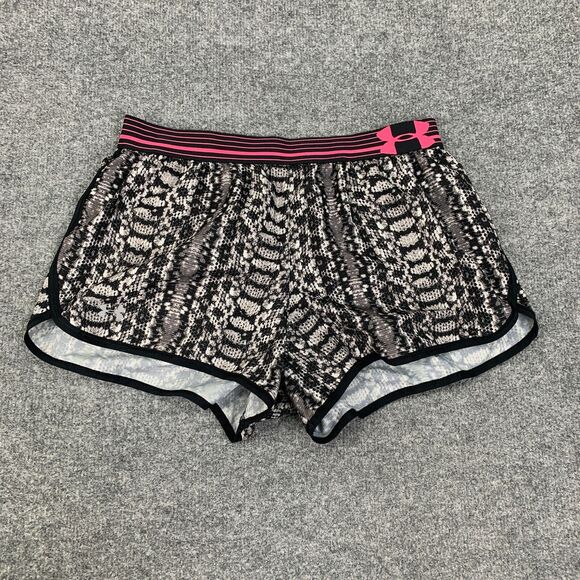Under Armour Short Women S Small Pink Black Perfect Pace Running HeatGear Fitted - Picture 2 of 12